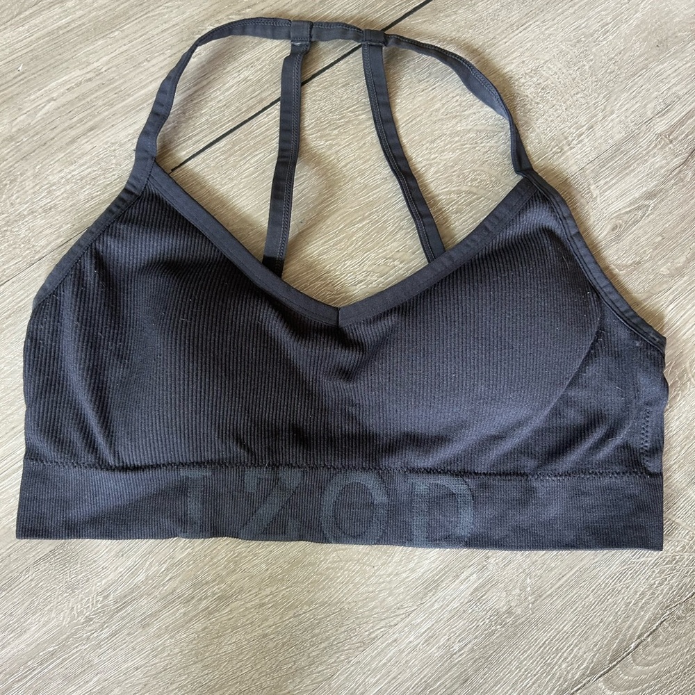 Izod Black Seamless Sports Bra Intimates